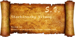 Sterbinszky Vilmos névjegykártya
